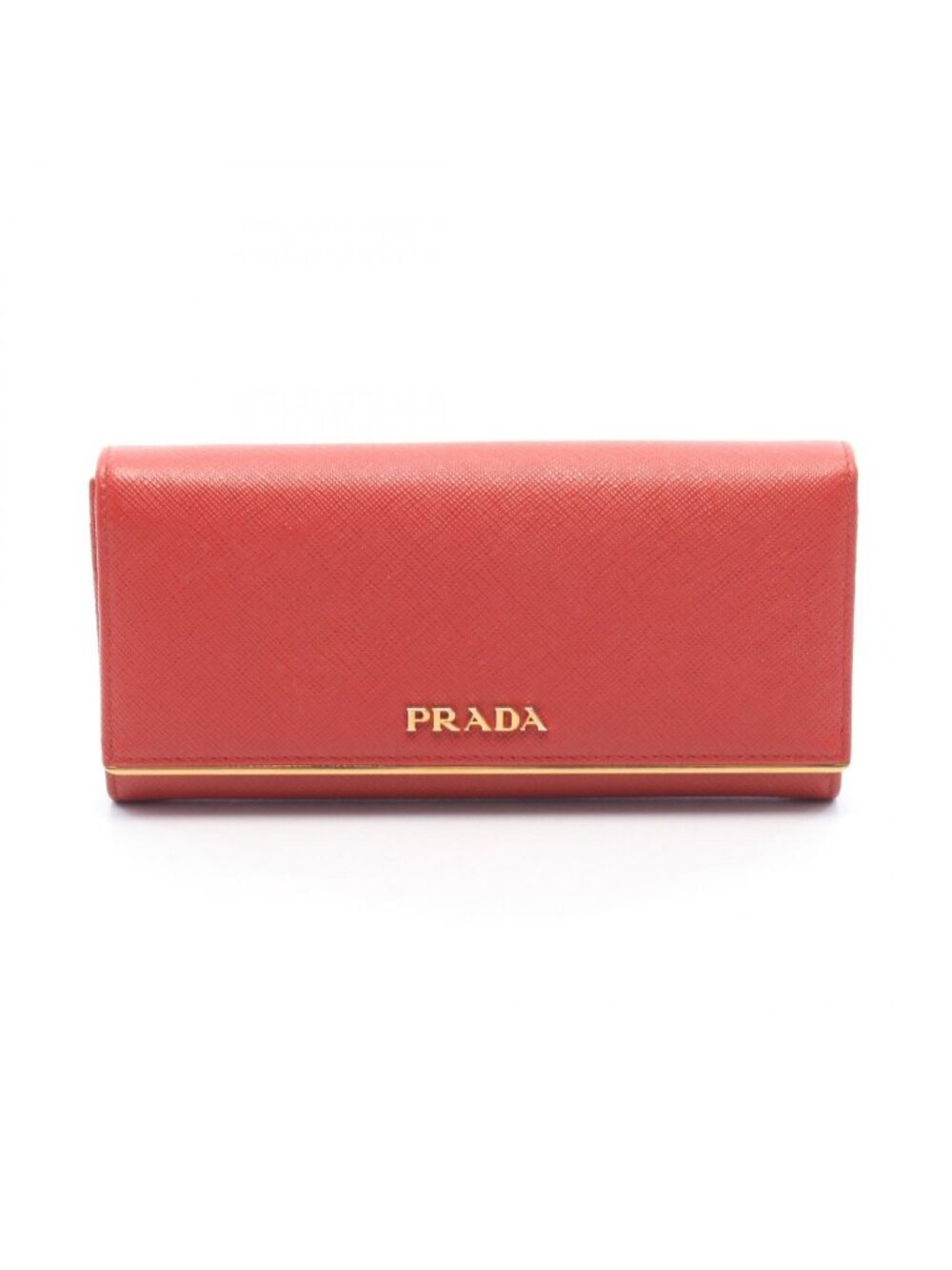 Prada Bifold Wallet Red Saffiano Leather